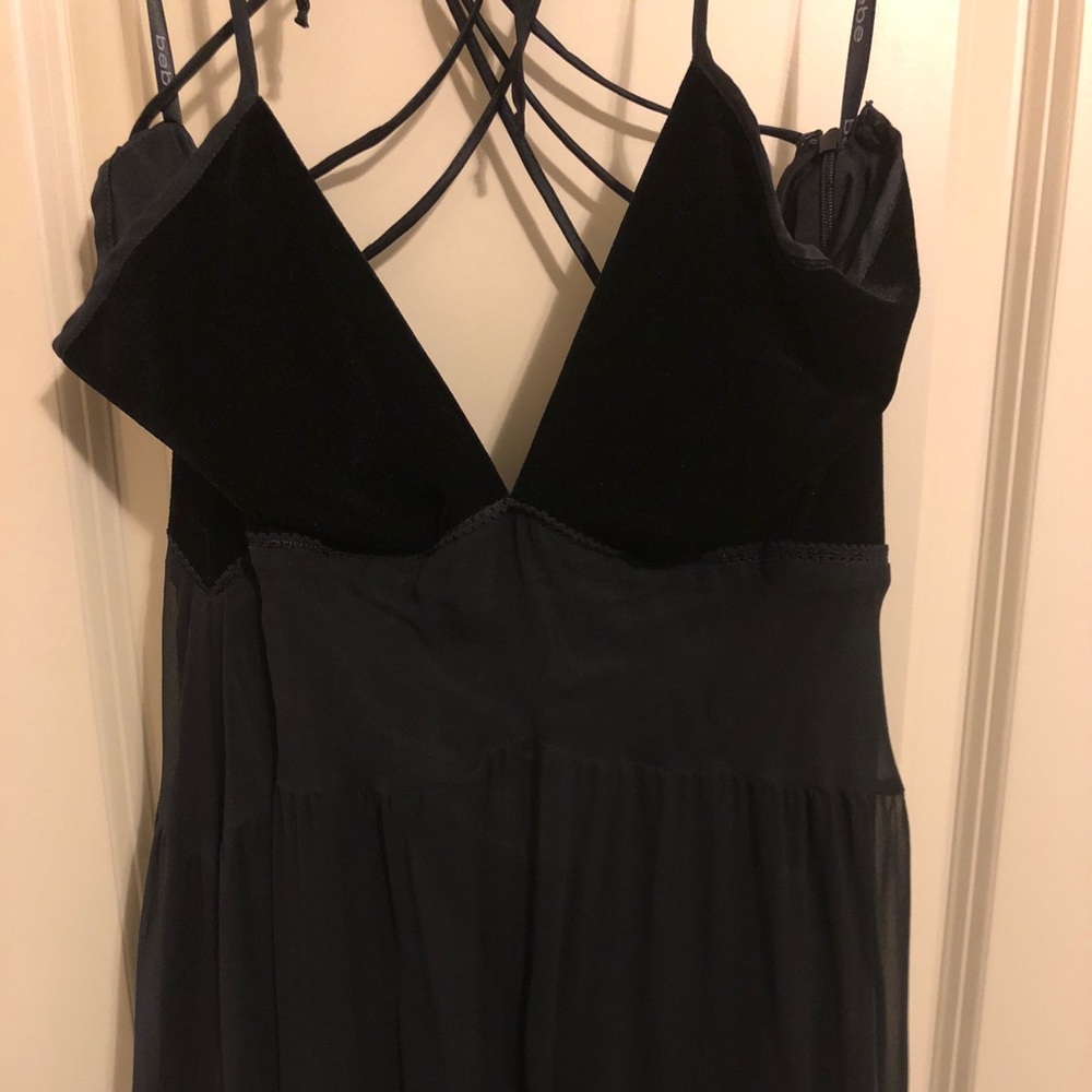 Black Bebe Knee Length Deep V Dress
